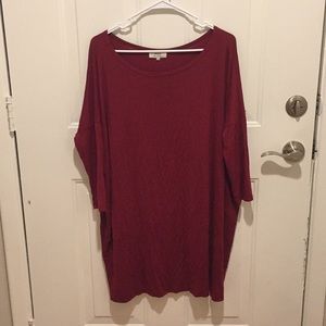 Piko 3/4 sleeve maroon dress